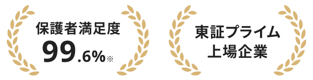 保護者満足度99.5% 東証プライム上場企業
